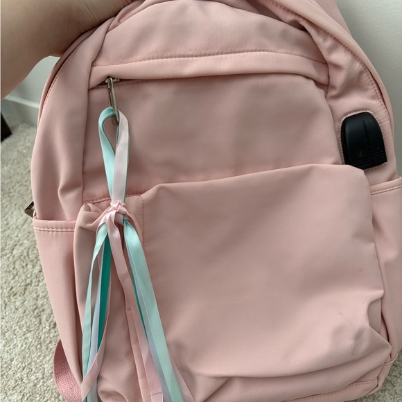 Pink Backpack with Ribbon Accents - Picture 3 of 3